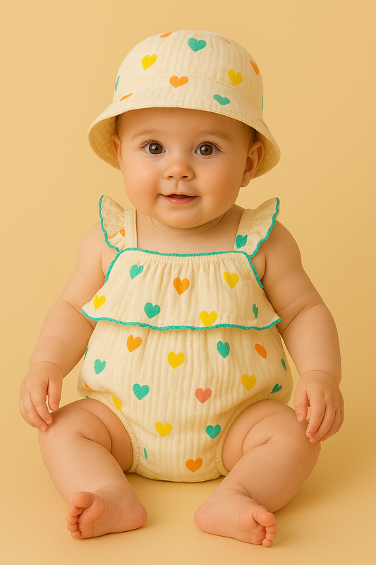 Claire Romper + Hat Set